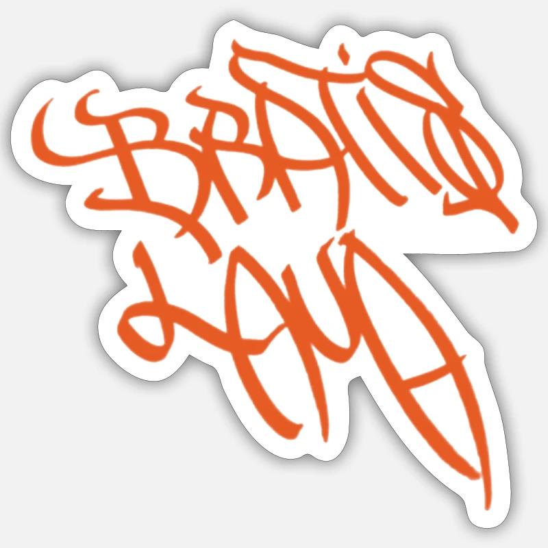 Graffiti expressif de Bratislava - Sticker taille S (10 x 10 cm) - blanc mat