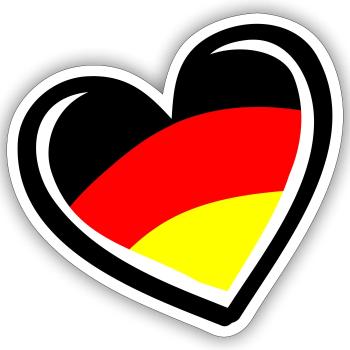 Herz Germany - Sticker Größe S (10 x 10 cm) - Mattweiß - Vorne