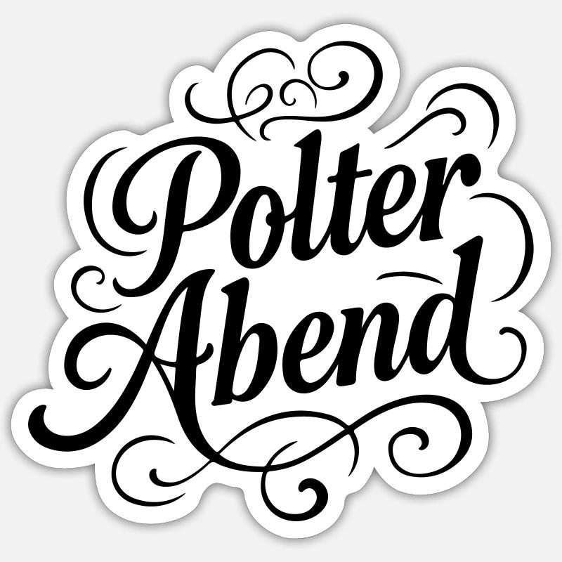 Polterabend Junggesellen - Sticker Größe S (10 x 10 cm) - Mattweiß
