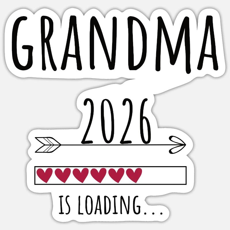 Futur grand-mère 2026 Cadeau Grossesse - Sticker taille S (10 x 10 cm) - blanc mat