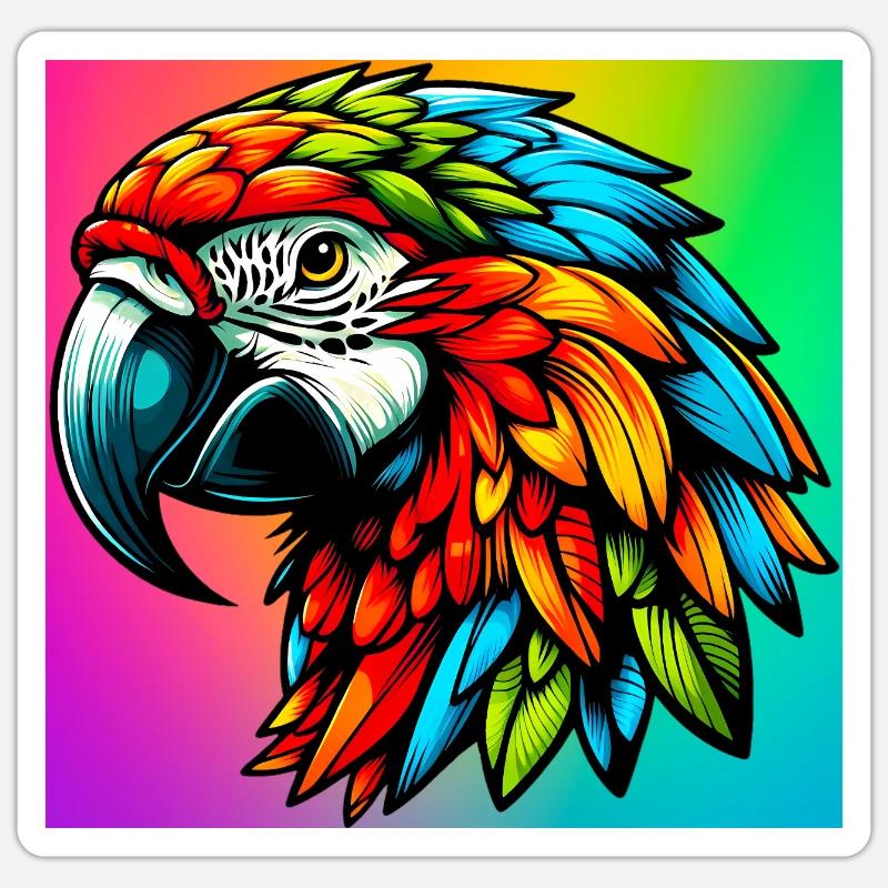 parrot - Sticker size S (10 x 10 cm) - white matte