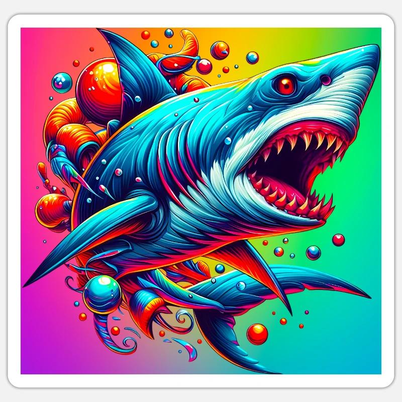 Shark - Sticker size S (10 x 10 cm) - white matte