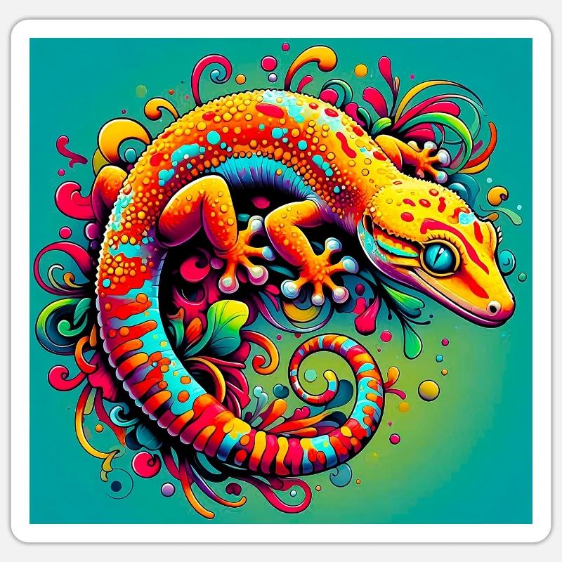 Gecko Sticker Größe S (10 x 10 cm)
