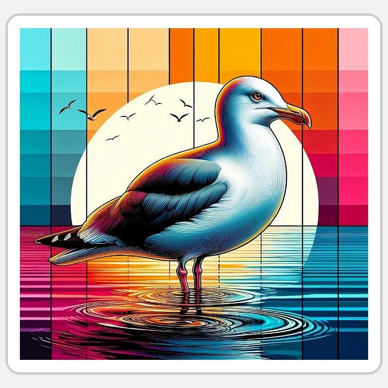 gull - Sticker size S (10 x 10 cm) - white matte