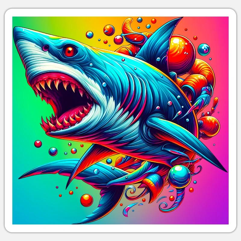 Shark - Sticker size S (10 x 10 cm) - white matte