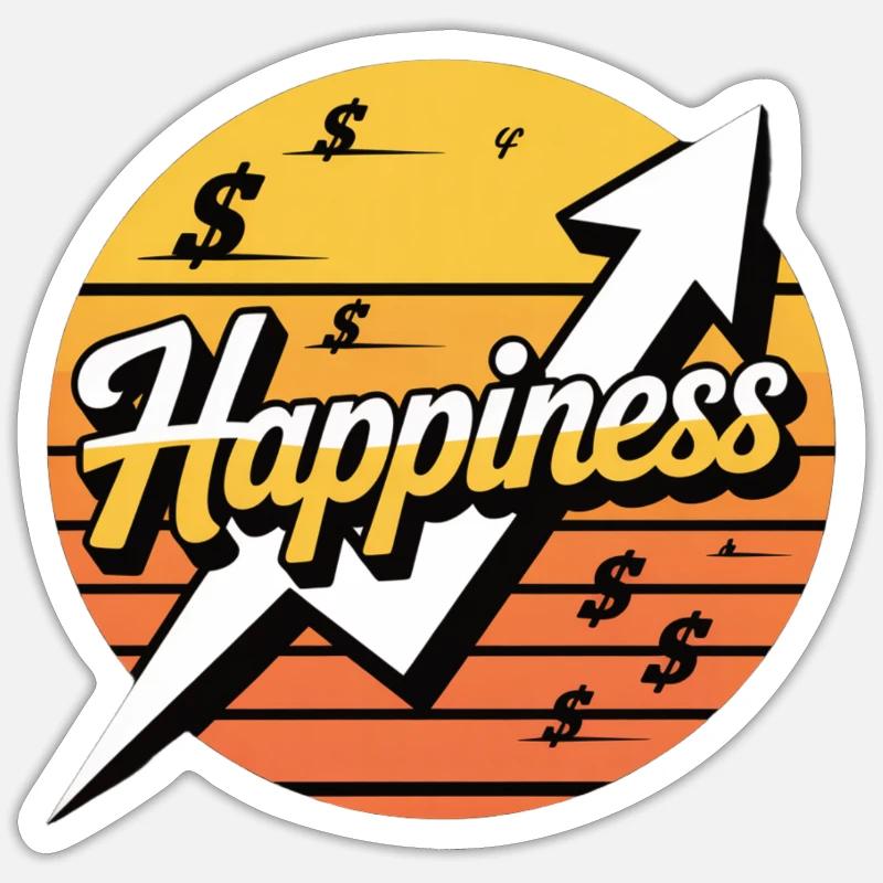 Happiness Upward Course Design - Sticker taille S (10 x 10 cm) - blanc mat