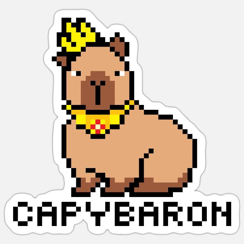 capybaron Pixelart - Sticker Größe S (10 x 10 cm) - Mattweiß