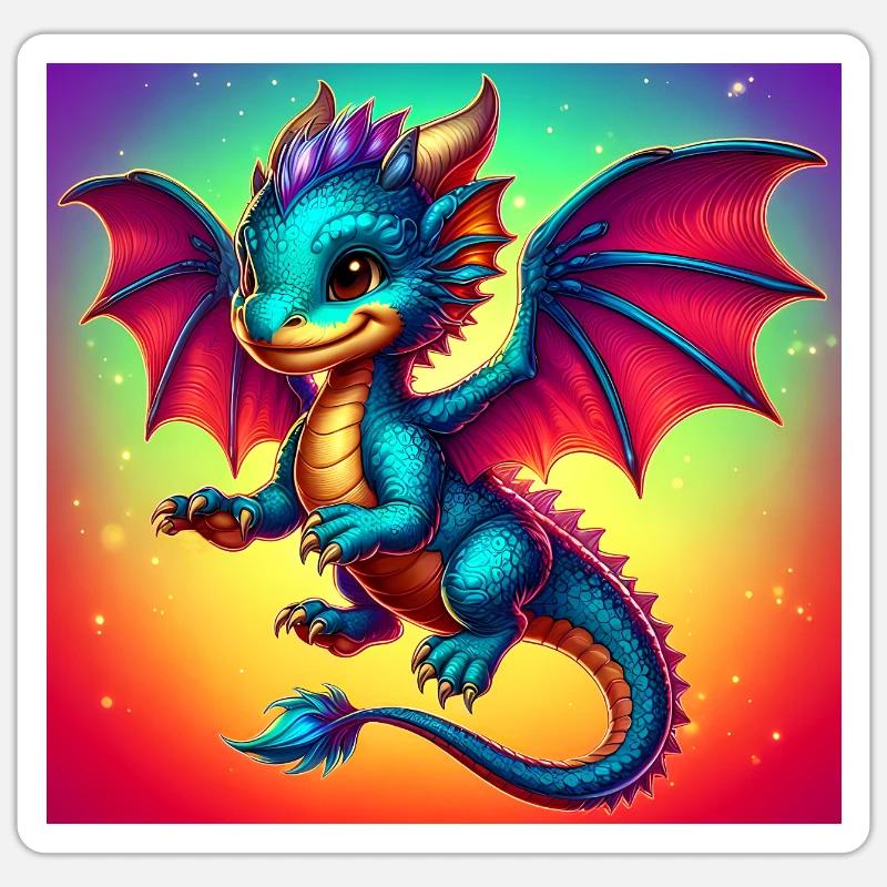 dragon - Sticker size S (10 x 10 cm) - white matte