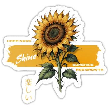 Sunflower Shine Growth - Sticker size S (10 x 10 cm) - white matte - Front