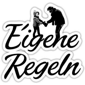 Vater und Kind Silhouette - Sticker Größe S (10 x 10 cm) - Mattweiß - Vorne