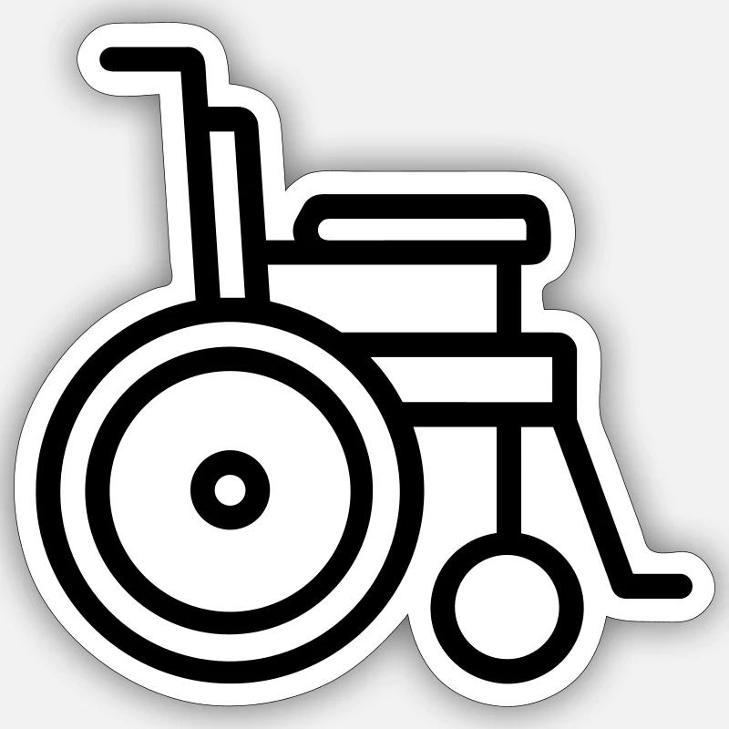 fauteuil roulant - Sticker taille S (10 x 10 cm) - blanc mat