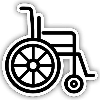 wheelchair - Sticker size S (10 x 10 cm) - white matte - Front