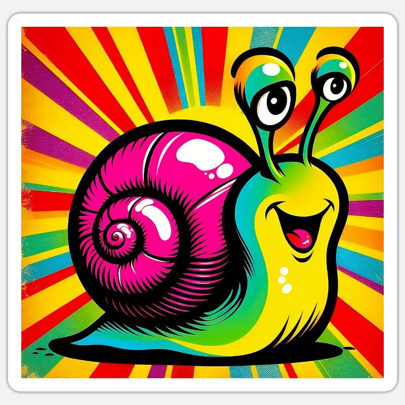 Escargot - Sticker taille S (10 x 10 cm) - blanc mat
