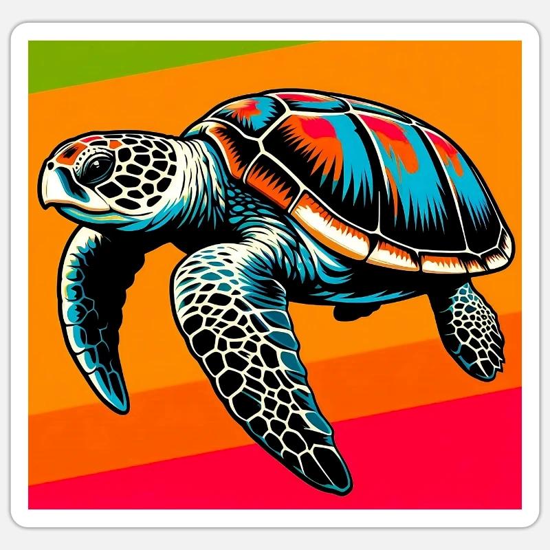turtle - Sticker size S (10 x 10 cm) - white matte