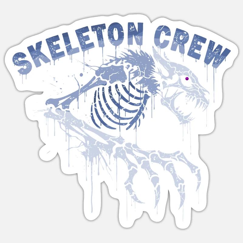 Skelett Werwolf Graffiti - Sticker Größe S (10 x 10 cm) - Mattweiß