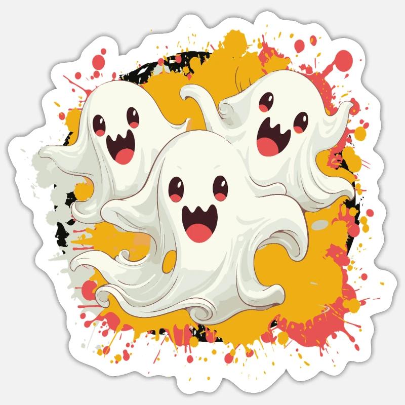 Ghost Trio Comic - Sticker size S (10 x 10 cm) - white matte