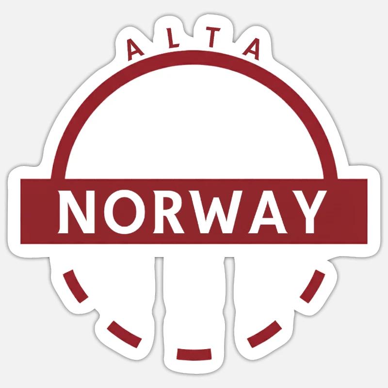 Alta Norway Emblem Ring - Sticker Größe S (10 x 10 cm) - Mattweiß