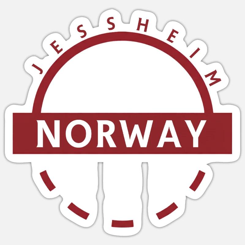 Norwegen Ring Emblem - Sticker Größe S (10 x 10 cm) - Mattweiß