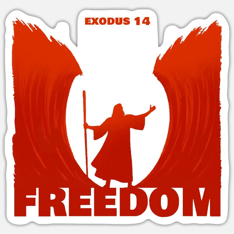 Exode : la liberté - Sticker taille S (10 x 10 cm) - blanc mat