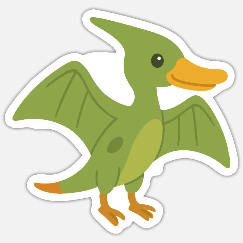 Cute Pterodactyl Duck - Sticker size S (10 x 10 cm) - white matte