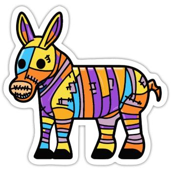 Esel Halloween Zombie - Sticker Größe S (10 x 10 cm) - Mattweiß - Vorne