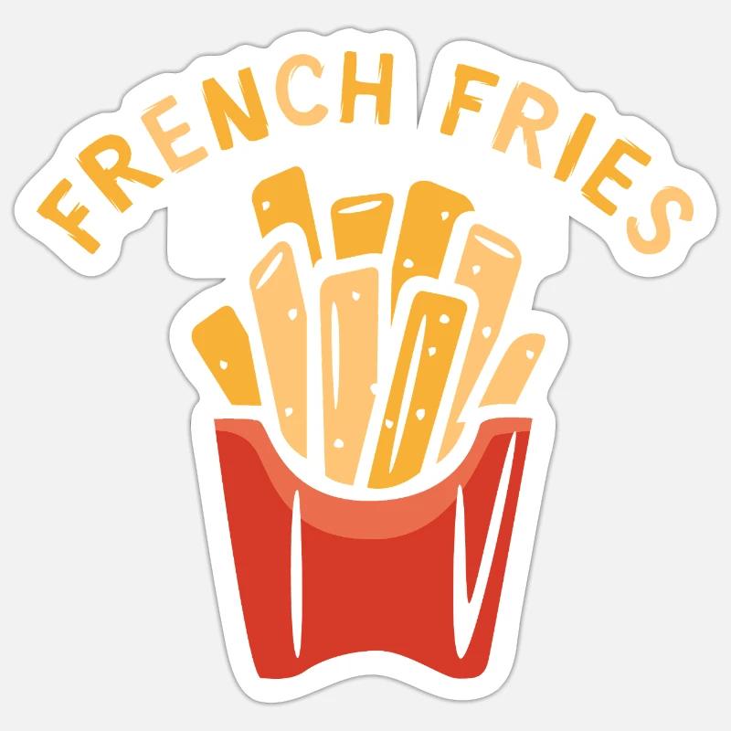 Frites - Conception de dessin animé amusant de frites Sticker taille S (10 x 10 cm)