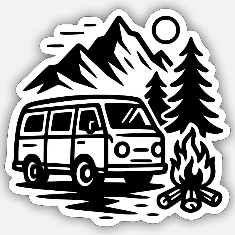 Camper - Sticker Größe S (10 x 10 cm) - Mattweiß