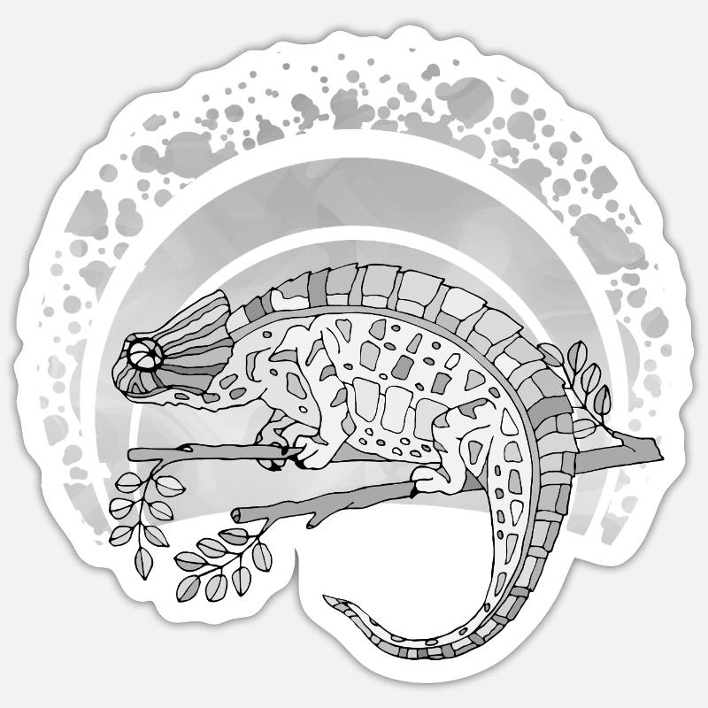 Caméléon - Sticker taille S (10 x 10 cm) - blanc mat