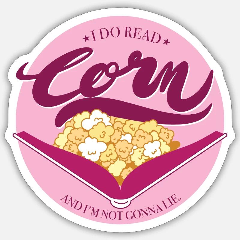 Corn mit rosa Hintergrund Sticker Größe S (10 x 10 cm)