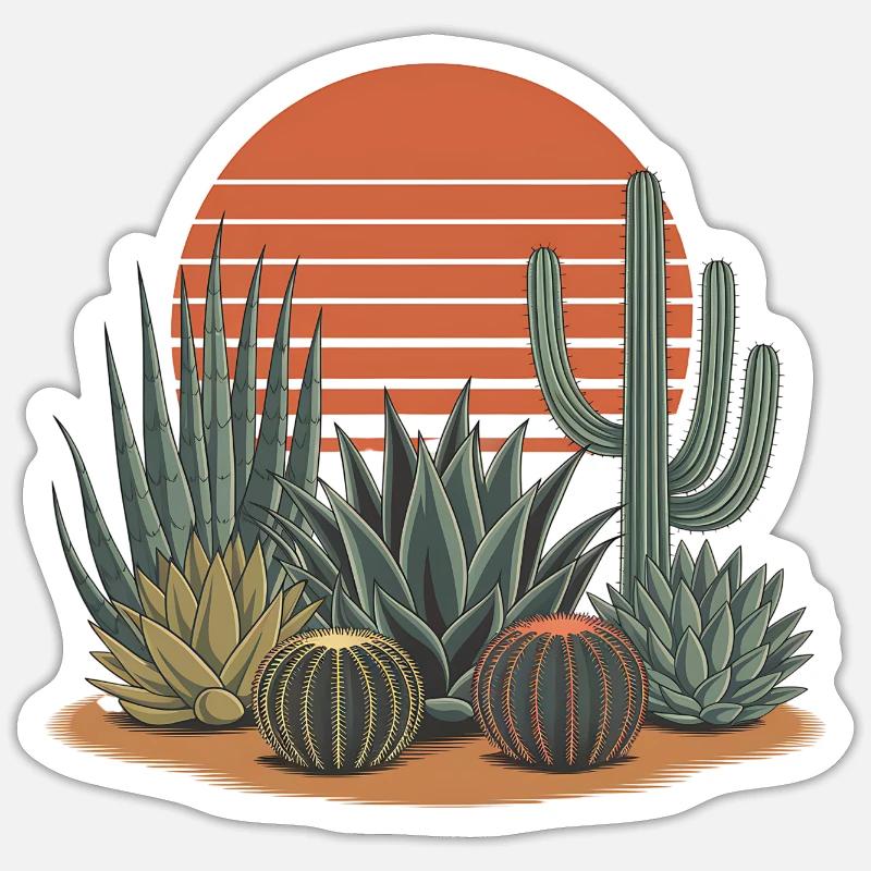Boho Nature Cacti - Sticker size S (10 x 10 cm) - white matte