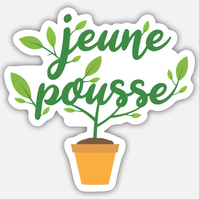 jeune pousse Sticker taille S (10 x 10 cm)