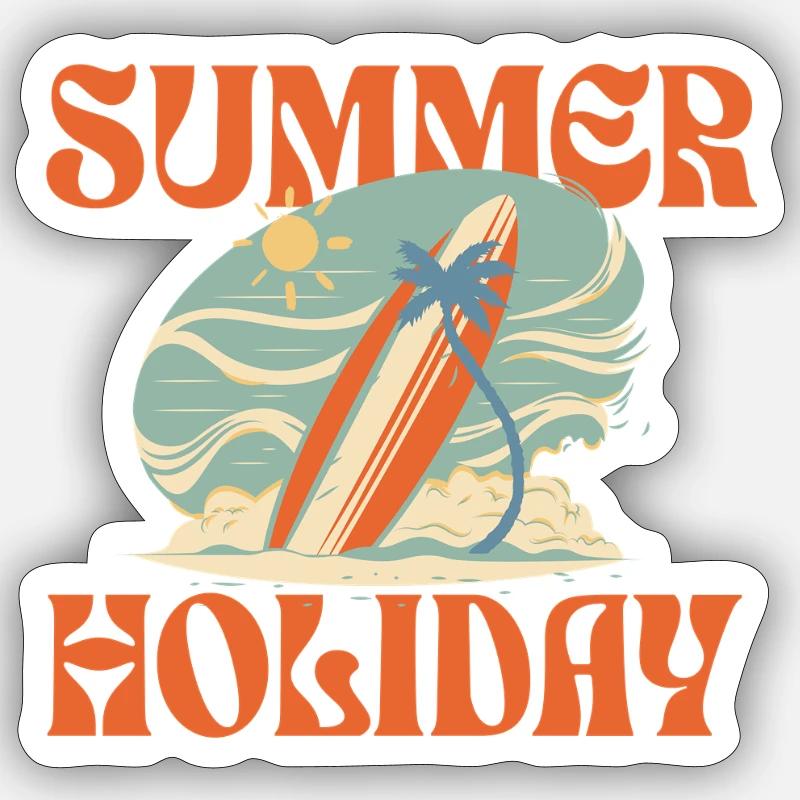Vacances d’été - Sticker taille S (10 x 10 cm) - blanc mat