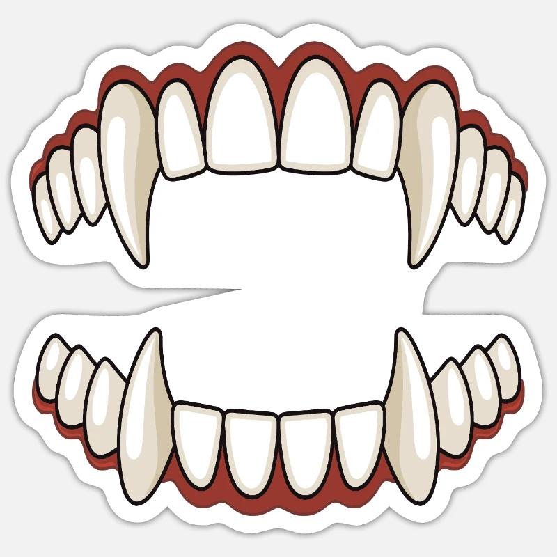 Bloody : Vampire Teeth Halloween Party - Sticker taille S (10 x 10 cm) - blanc mat