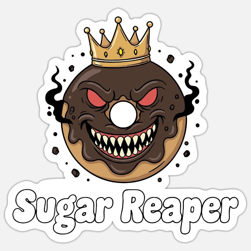 Sugar Reaper Krone - Sticker Größe S (10 x 10 cm) - Mattweiß
