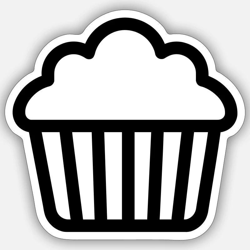 muffin - Sticker size S (10 x 10 cm) - white matte