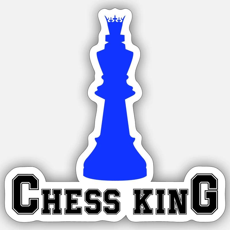Roi des échecs - Sticker taille S (10 x 10 cm) - blanc mat