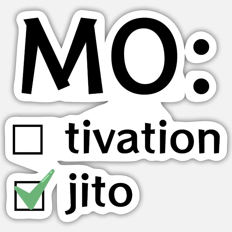 Motivation ou Mojito - Sticker taille S (10 x 10 cm) - blanc mat