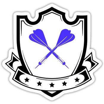 Blue Cross Darts Design - Sticker size S (10 x 10 cm) - white matte - Front