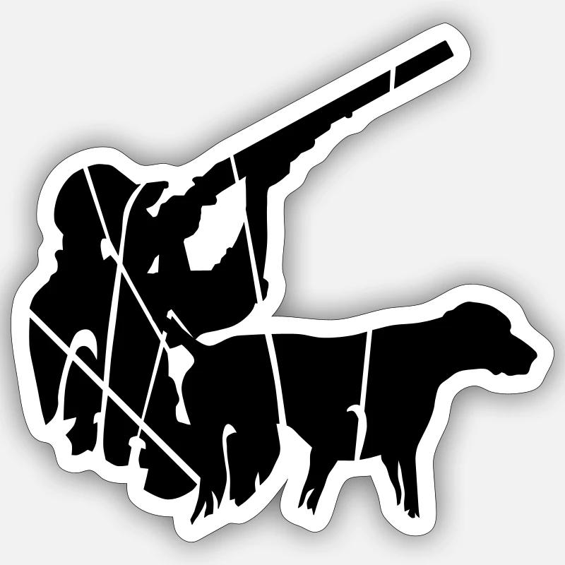 Chasseur - Sticker taille S (10 x 10 cm) - blanc mat
