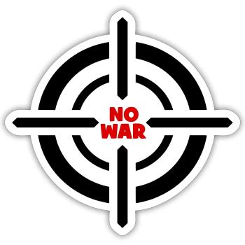 Kein Kriegsemblem - Sticker Größe S (10 x 10 cm) - Mattweiß - Vorne