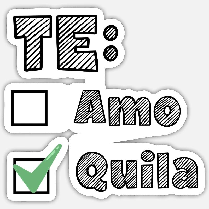 Te AmoTequila - Sticker Größe S (10 x 10 cm) - Mattweiß