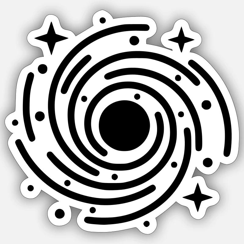 Galaxy & Black Hole | Universe Symbol - Sticker size S (10 x 10 cm) - white matte