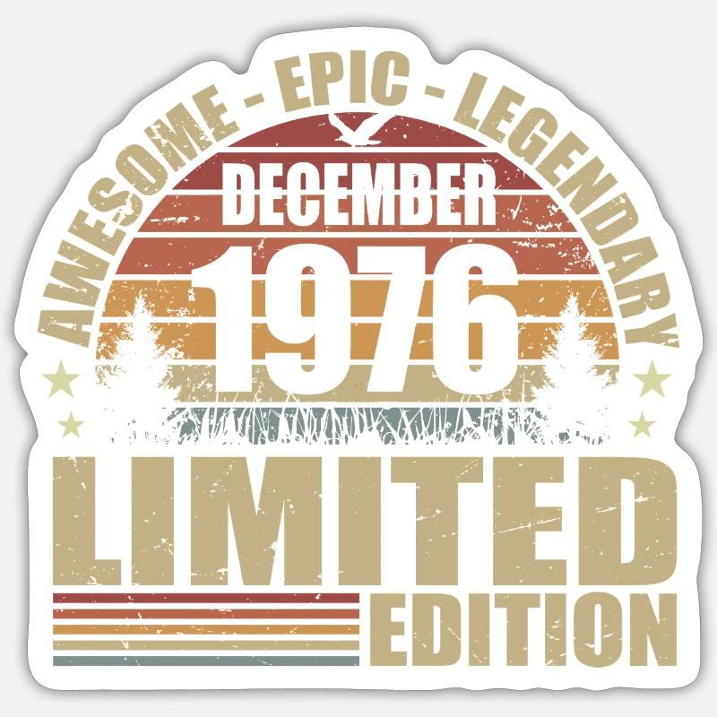 Décembre 1976 - Édition Limitée Décembre 1976 - Sticker taille S (10 x 10 cm) - blanc mat