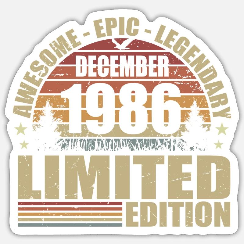 Décembre 1986 - Édition Limitée Décembre 1986 - Sticker taille S (10 x 10 cm) - blanc mat