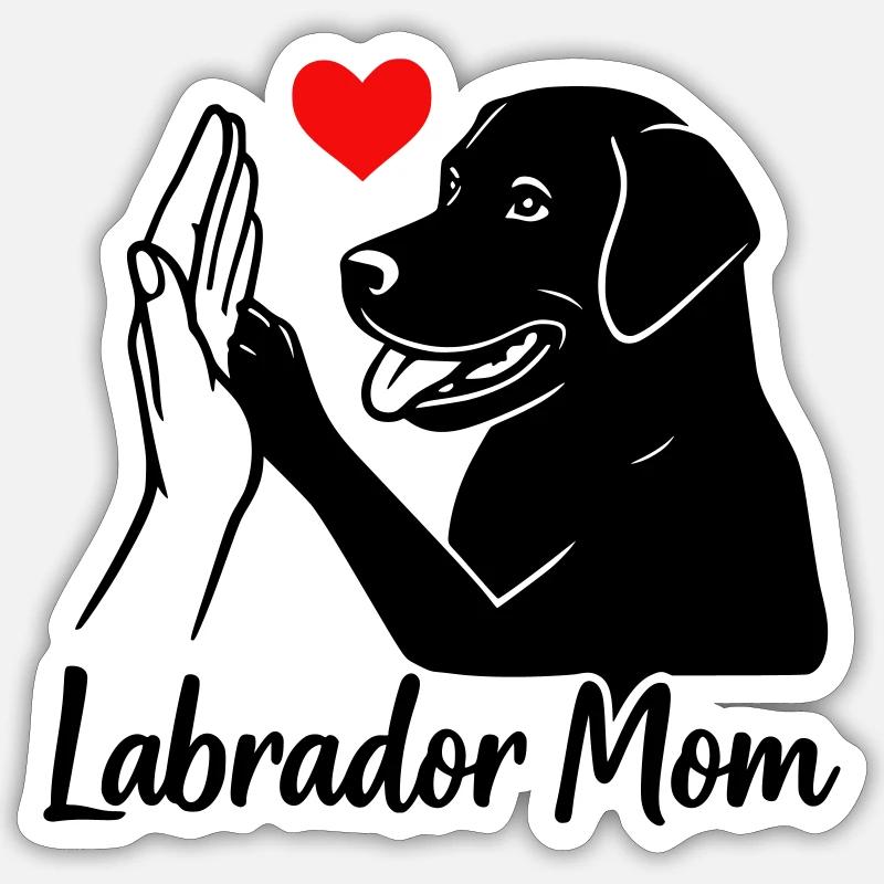 Labrador Mom - Sticker Größe S (10 x 10 cm) - Mattweiß