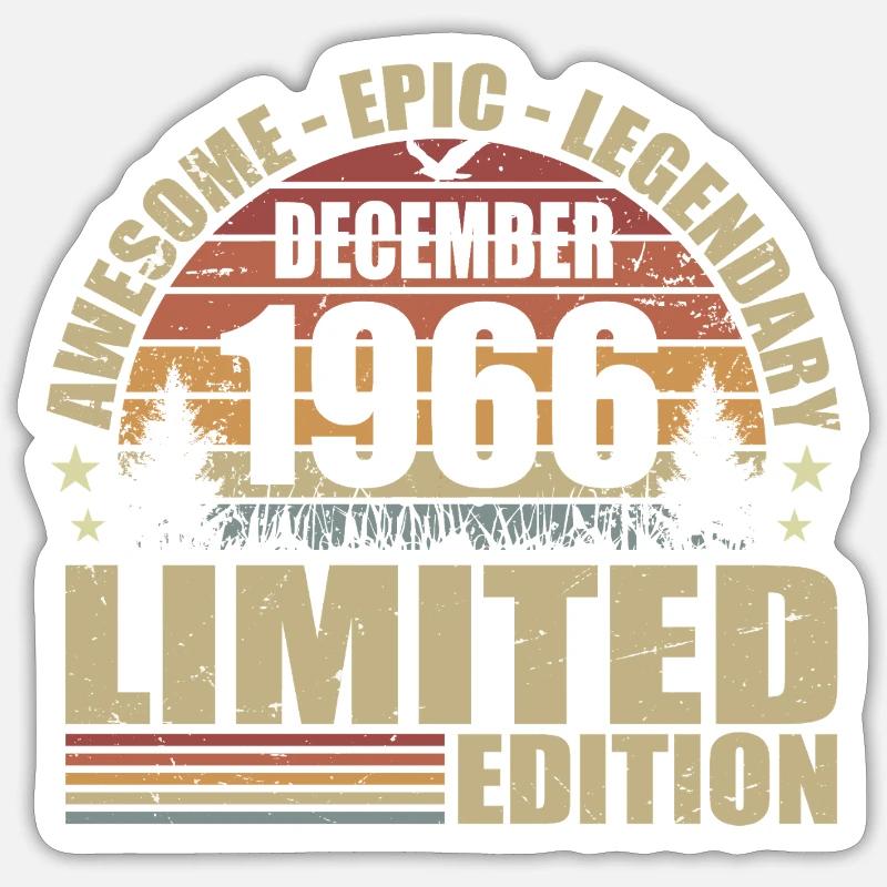 Décembre 1966 - Édition Limitée Décembre 1966 - Sticker taille S (10 x 10 cm) - blanc mat