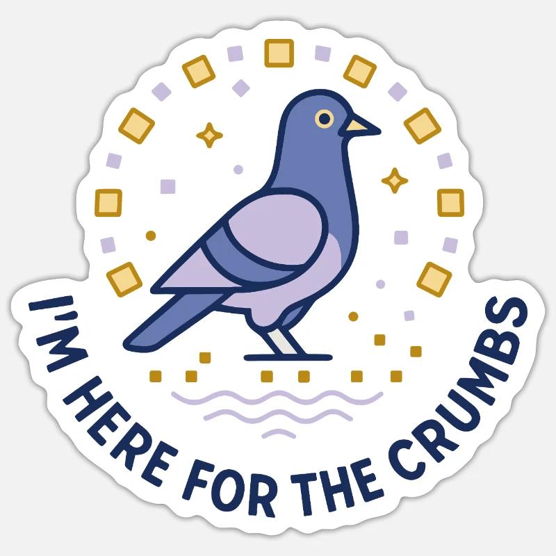 Pigeon Cookie Hunter - Sticker size S (10 x 10 cm) - white matte