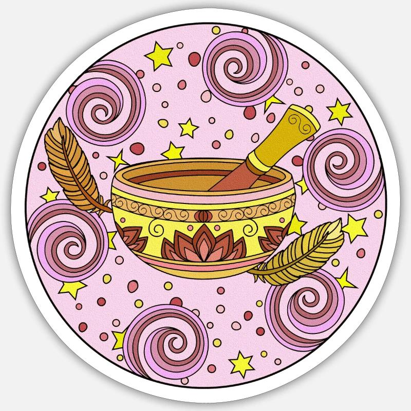 Spiral Singing Bowl Pattern - Sticker size S (10 x 10 cm) - white matte