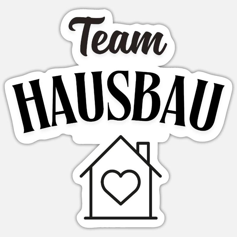 Team House Construction - Sticker size S (10 x 10 cm) - white matte