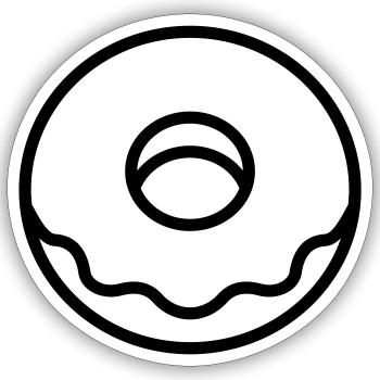 Donut - Sticker Größe S (10 x 10 cm) - Mattweiß - Vorne